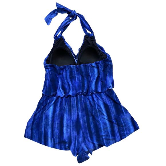 Magicsuit Marisa Dungarees One Piece Romper Swimsuit in Blue Denim Print size 12 - Picture 5 of 6